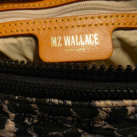 MZ Wallace Metro Quilted Animal Print Crossbody Bag with Matching Pouch EUC - Picture 6 of 10